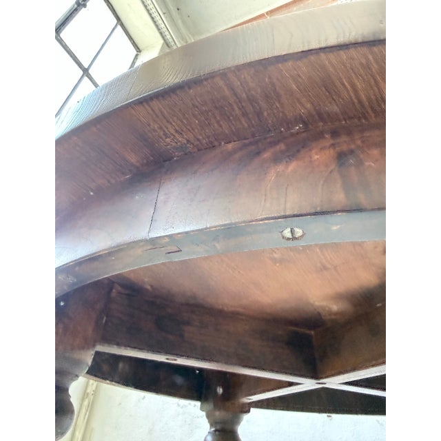 Round Walnut Table with Turned Legs, 1900s For Sale - Image 11 of 18