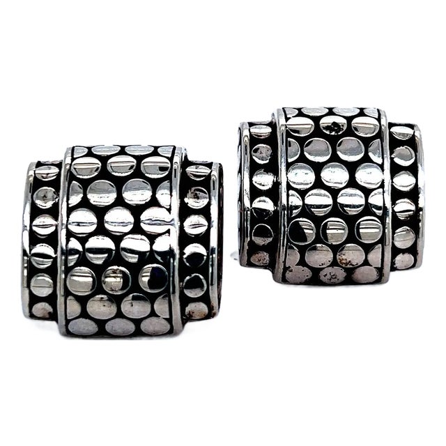 Late 20th Century John Hardy Estate Mens Dot Cufflinks Sterling Silver, A Pair For Sale