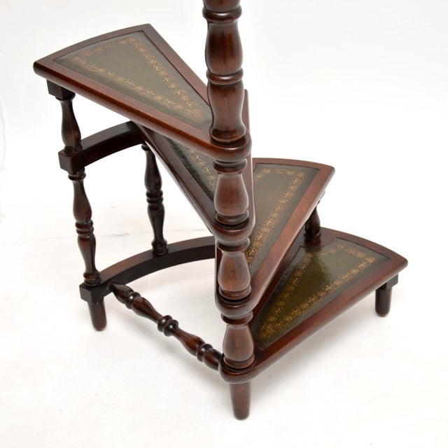 Wood Antique Georgian Library Steps, 1930s For Sale - Image 7 of 10