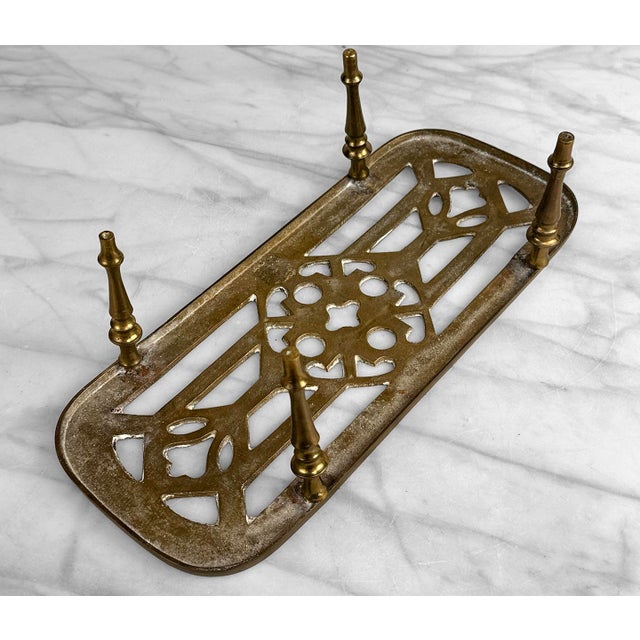 Brass Vintage Traditional Brass Footed Plant Stand Trivet For Sale - Image 8 of 8