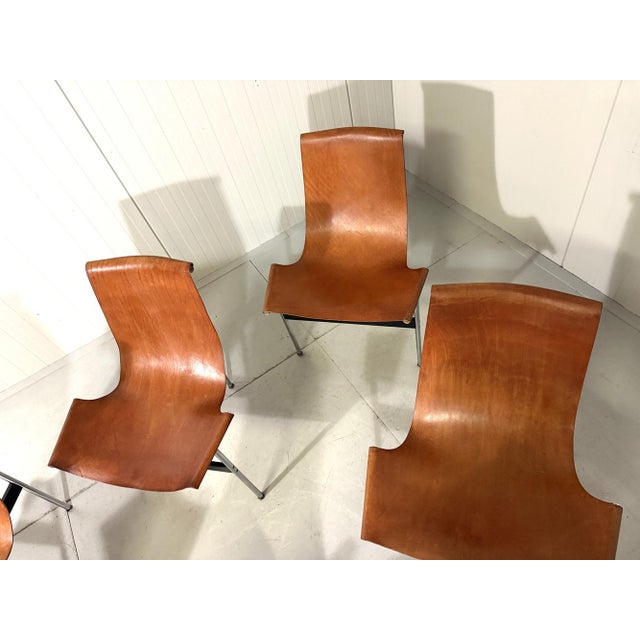 Black T-Chairs by Katavolos, Kelley and Littell for ICF De Padova, Italy, 1950s, Set of 6 For Sale - Image 8 of 18
