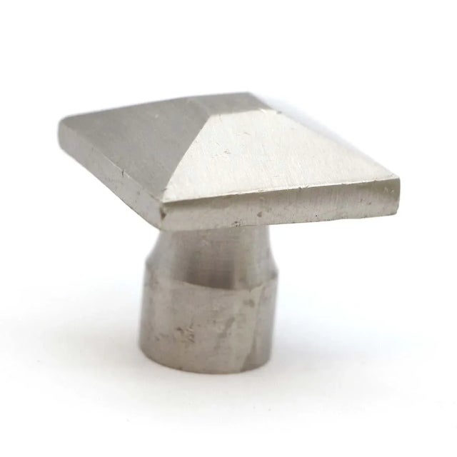 Vintage 1.25 In. Brushed Nickeled Brass Cabinet Knob For Sale - Image 4 of 4