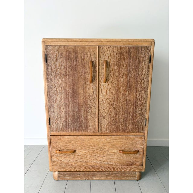 Limed Oak Tallboy Cabinet with Drawers, Great Britain, 1930s For Sale - Image 6 of 11
