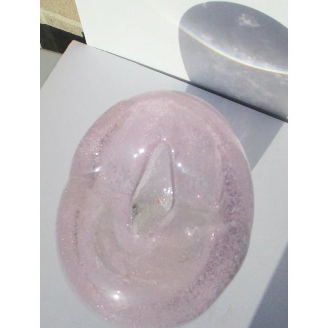 1980s Pink Heart Art Glass Vase For Sale - Image 5 of 7