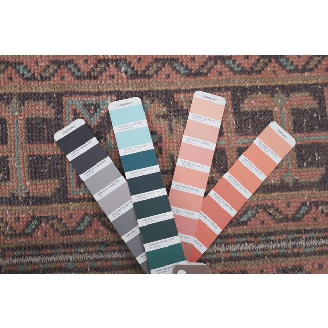 1960s Vintage Turkish Oushak Extra Long and Wide Runner - Stair Tread 1'10'' X 20'8'' For Sale - Image 10 of 10