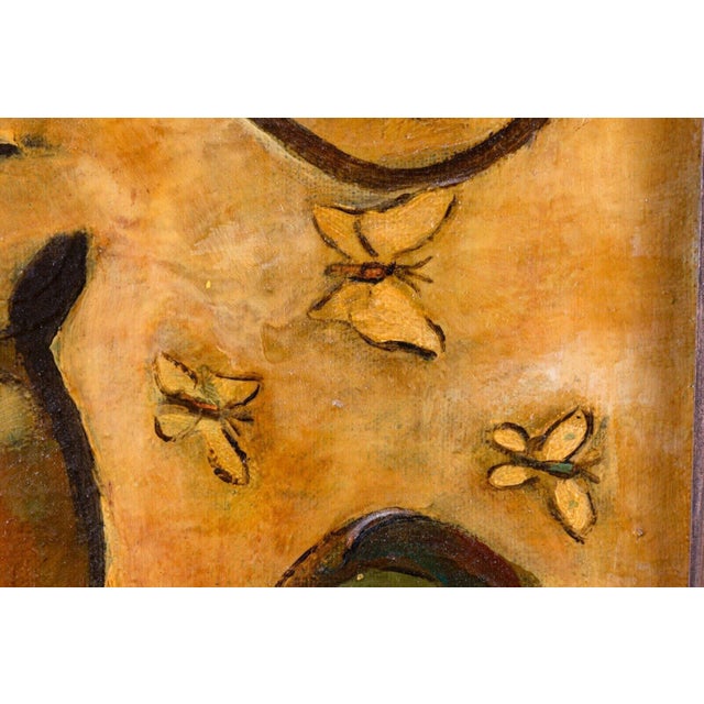 An expressive and intriguing oil painting on canvas signed C.E. Leonard. Hand signed bottom left as well as verso. Dated...