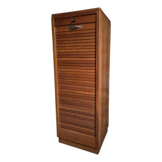 Vintage Oak Roll Top Cabinet, France, 1960s For Sale