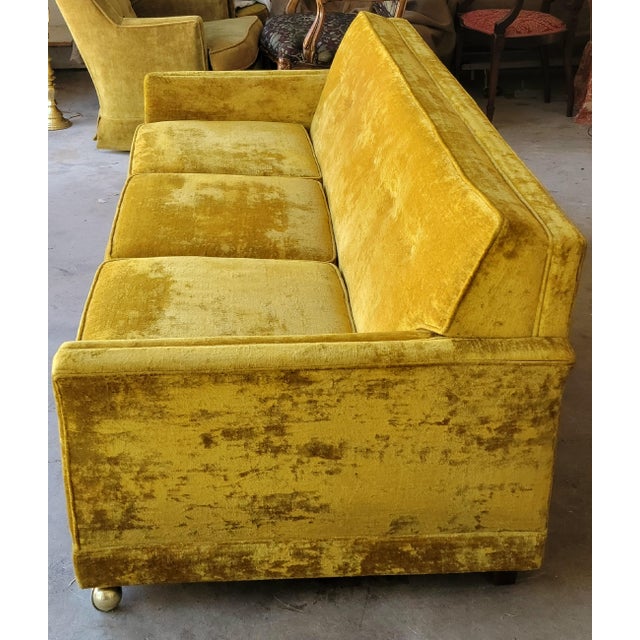 Vintage Gold Yellow Velvet Couch Chairish