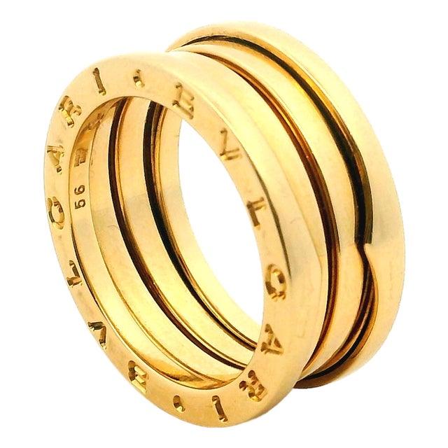 1990s Bulgari B.zero1 Three-Band Ring in 18k Yellow Gold, Size 7.5 For Sale
