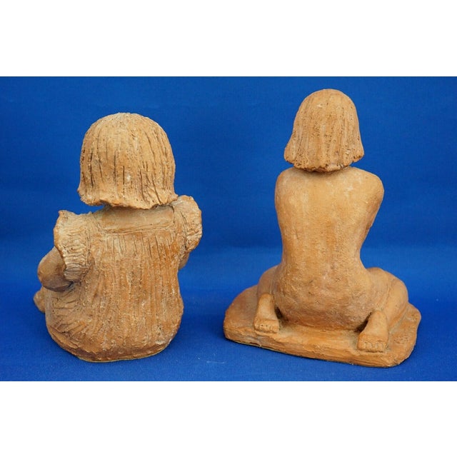 Terracotta Sculptures of Girls by Rosetta Calligaris, 1996, Set of 2 For Sale - Image 4 of 18