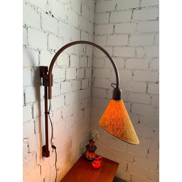 Wood Mid-Century Modern Adjustable Teak Wall Lamp, Germany, 1970s For Sale - Image 7 of 16