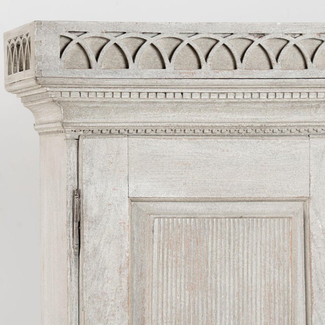 19th Century Danish Gray Painted Oak Cabinet on Legs With Interior Drawers For Sale - Image 4 of 12