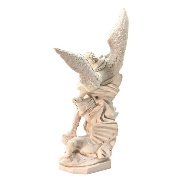 St. Michael Archangel Sculpture in Marble Resin Composite, 11.5" For Sale - Image 4 of 11