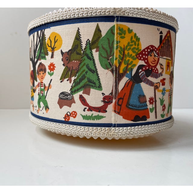 Vintage Children's Room Pendant Light with Hansel and Gretel Fabric Shade, 1970s For Sale - Image 6 of 11