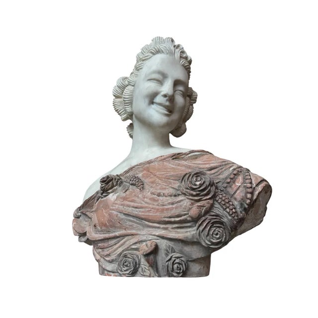 Traditional A Female Portrait in a Marble Bust For Sale - Image 3 of 12