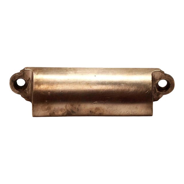 Mid 20th Century Traditional Polished Brass Bin Pull For Sale