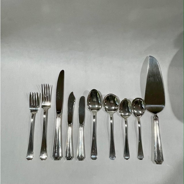 Mid 20th Century Gorham Fairfax Sterling Silver Flatware Set 42 Pieces