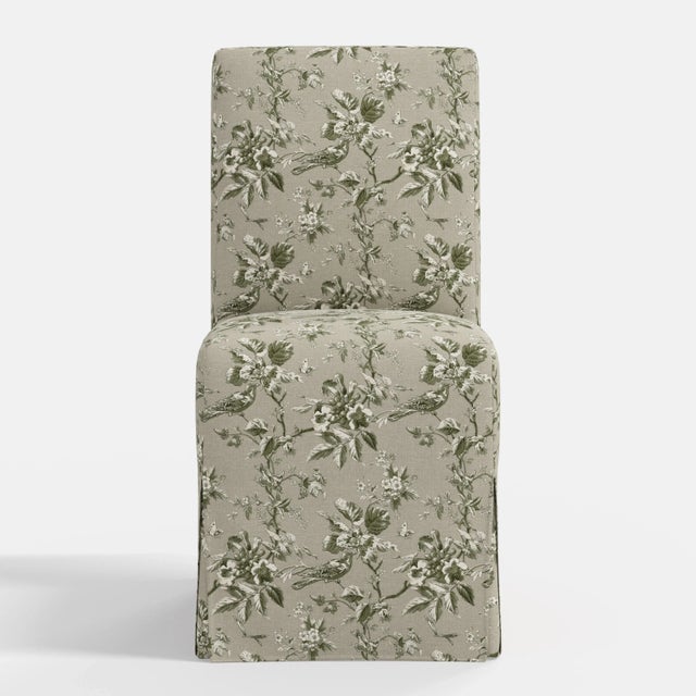 Cloth & Company Stoffer Home x Cloth & Company Lindy Slipcover Dining Chair in Michigan Bird Toile Olive For Sale - Image 4 of 6