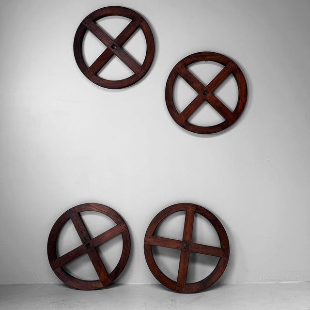 Brown Japanese Wooden Itomaki Winding Wheel, 1920s For Sale - Image 8 of 18