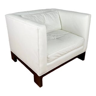 Kelly Hoppen for Century Furniture White Leather Club Chair For Sale