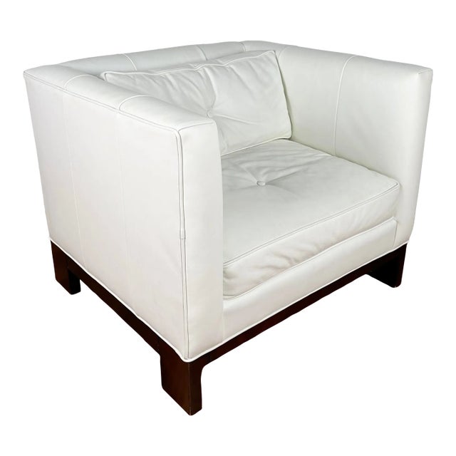 Kelly Hoppen for Century Furniture White Leather Club Chair For Sale