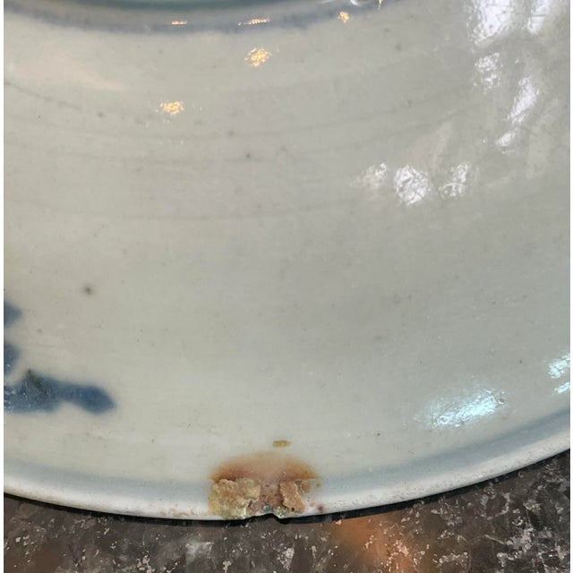 Ceramic Antique Chinese Porcelain Plate Depicting Longevity For Sale - Image 7 of 7