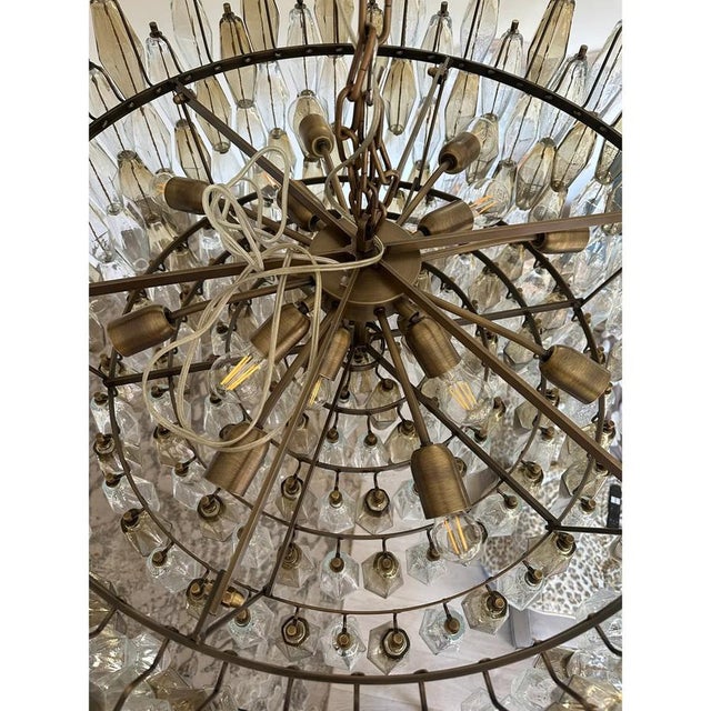 Poliedro Murano Glass Chandelier in Brunish Finish by Simoeng For Sale - Image 9 of 10