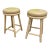 McGuire San Francisco Whitewashed Rattan Leather Stools, a Pair For Sale