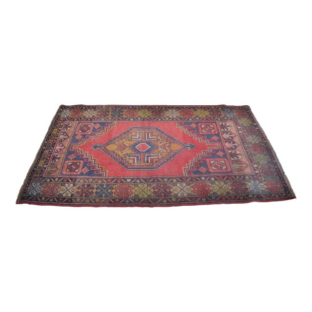 Red Turkish Wool Oushak Nomadic Natural Rug For Sale
