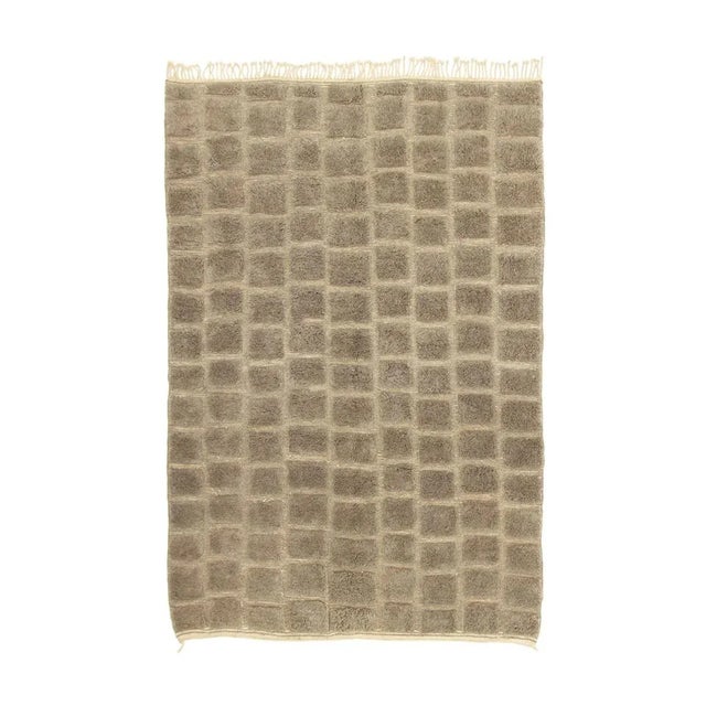 Brown Hand-Knotted Wool Rug by Azele Studio For Sale - Image 8 of 8
