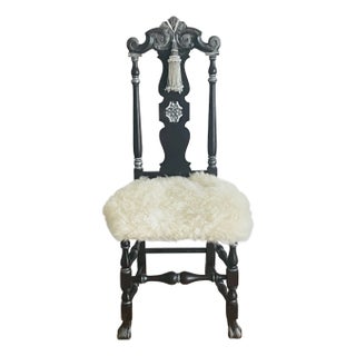 Fabulous Antique American Jacobean Chair Redisigned For Sale