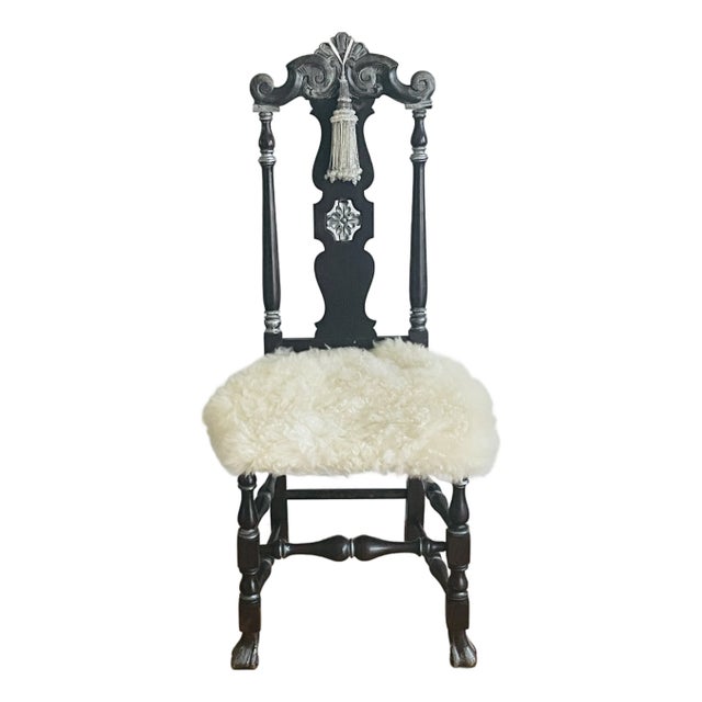 Fabulous Antique American Jacobean Chair Redisigned For Sale