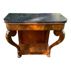 19th Century French Louis Philippe Mahogany Marble Top Console