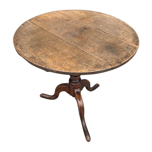 English 19th Century Dutch Oak Tilt Top Table For Sale - Image 3 of 8