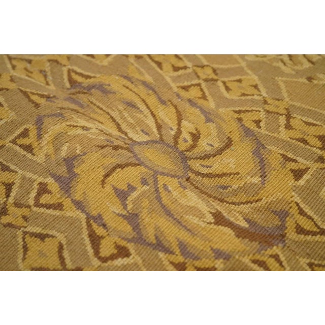 Brown Aubusson Rug 8' X 10' For Sale - Image 8 of 12