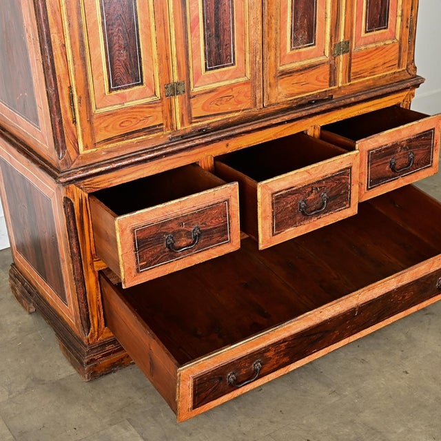 Portuguese 18th Century Faux Bois Painted Cabinet For Sale - Image 4 of 15