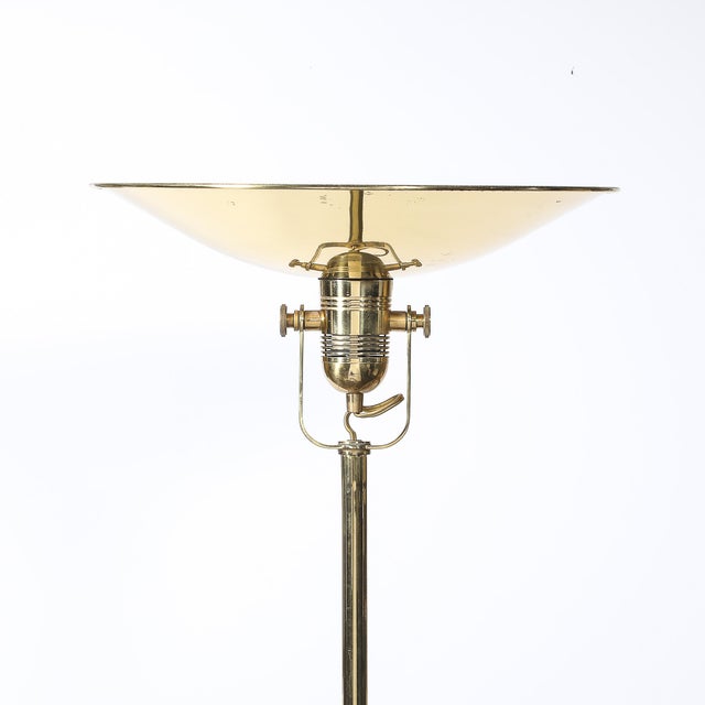 Pair of Mid-Century Articulating Polished Brass Torchieres Signed Nessen Studios For Sale - Image 17 of 18