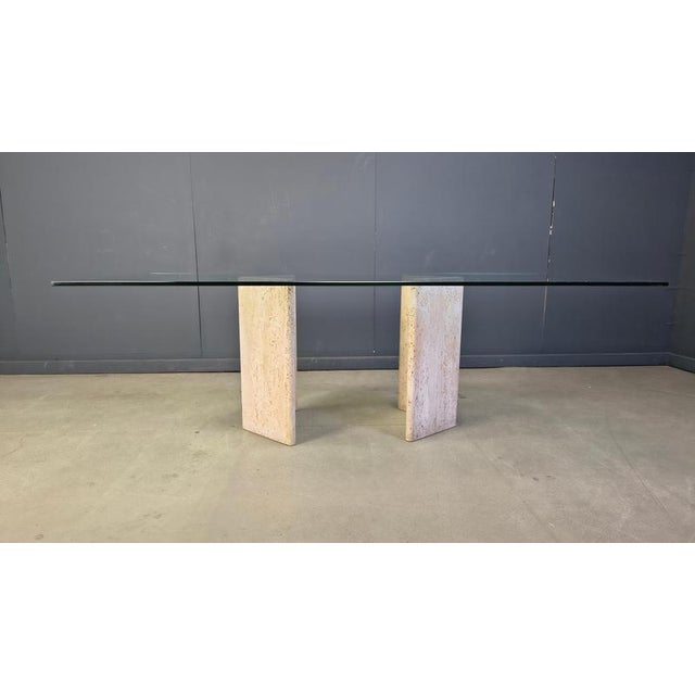Vintage Italian Travertine Dining Table, 1970s For Sale - Image 8 of 12