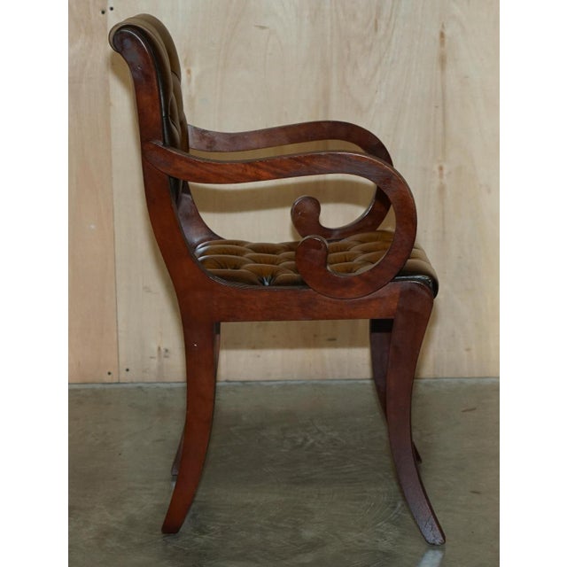 Vintage Chesterfield Brown Leather Dining Chairs, Set of 8 For Sale - Image 18 of 18