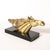 Metal Mid-Century Horse Bust Sculpture W/ Flowing Mane in Polished Brass on Black Base For Sale - Image 7 of 11