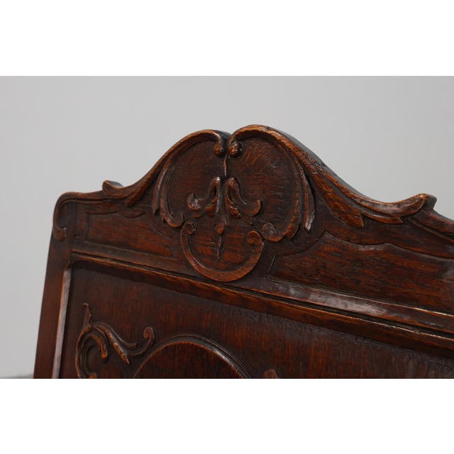 Antique Armchair in Hand Carved Oak, 1700s For Sale - Image 4 of 18