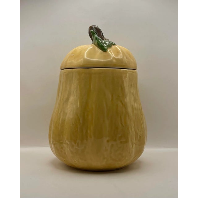 Art Deco 1990’s Ceramic Yellow Squash Canister For Sale - Image 3 of 9
