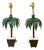 Pair of Hollywood Regency Polychromed Tole Palm Tree Topiary Lamps, Circa 1970s For Sale