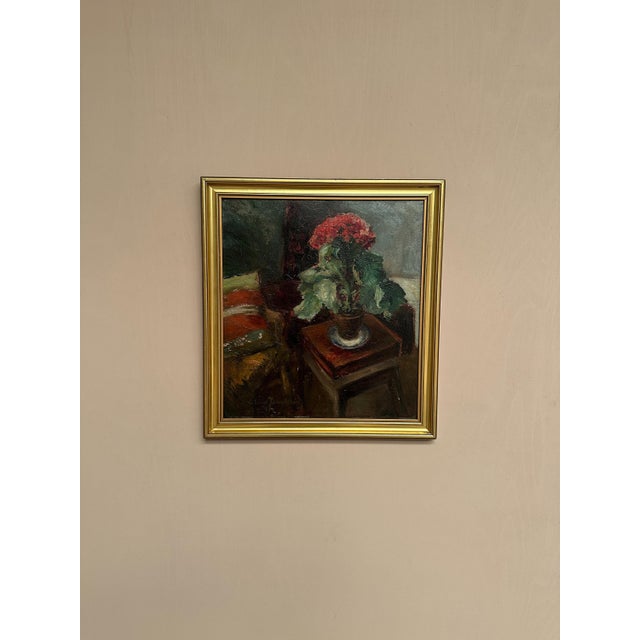Elna Jacobsson, Cineraria in a Pot, 1960s, Oil Painting on Panel, Framed For Sale - Image 8 of 18