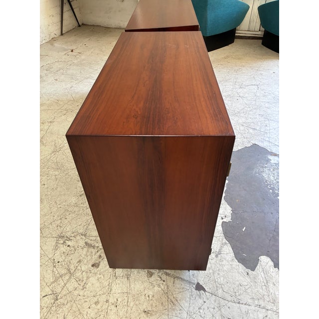 Mid-Century Modern Mid Century Modern Brazilian Rosewood Locking Filing Cabinets - A Pair For Sale - Image 3 of 8