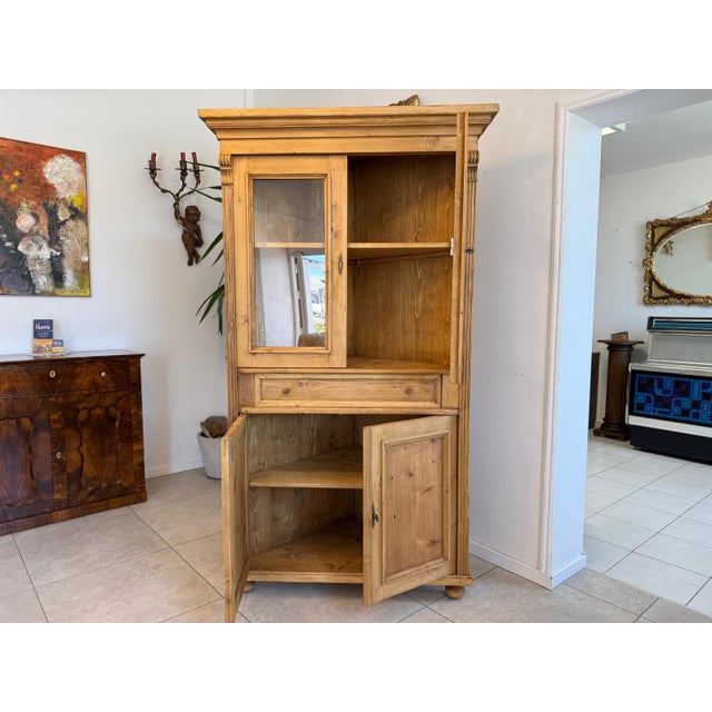 Corner Cabinet in Natural Wood For Sale - Image 5 of 12