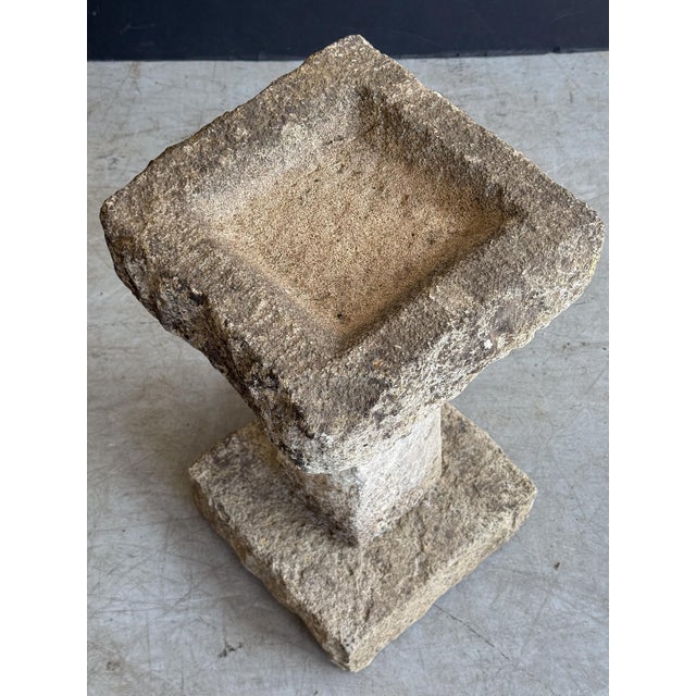 English Garden Stone Square Bird Bath For Sale - Image 10 of 10