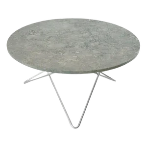 Grey Marble and Black Steel O Table by OxDenmarq