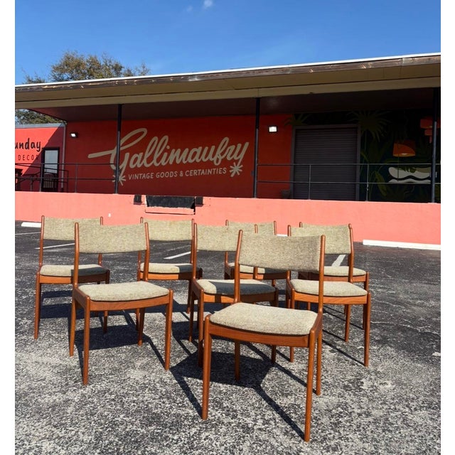 Mid-Century Modern Mid Century Danish Teak Dining Set W/ 2 Butterfly Leaves & 8 Chairs For Sale - Image 3 of 15