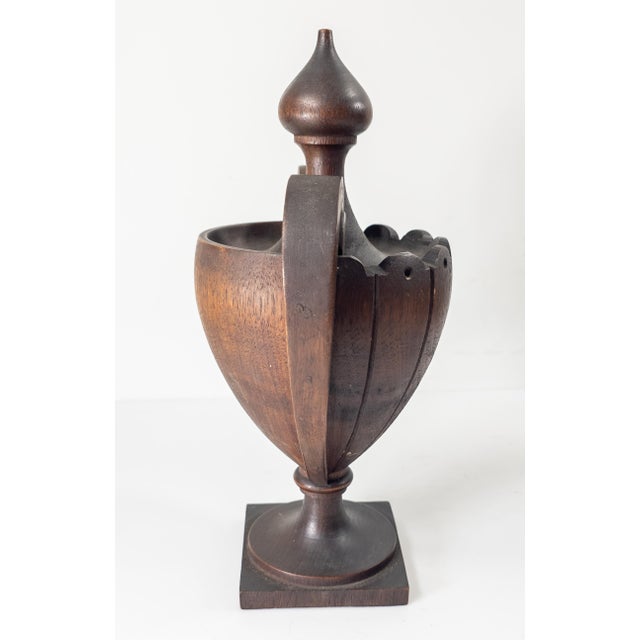 19th Century Carved Walnut Urn Form Decorative Finial For Sale - Image 4 of 12